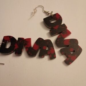 Diva Black and Red Earrings